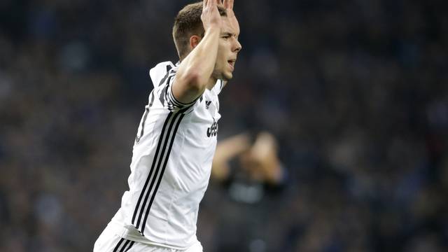 Juventus' Marko Pjaca celebrates scoring their first goal