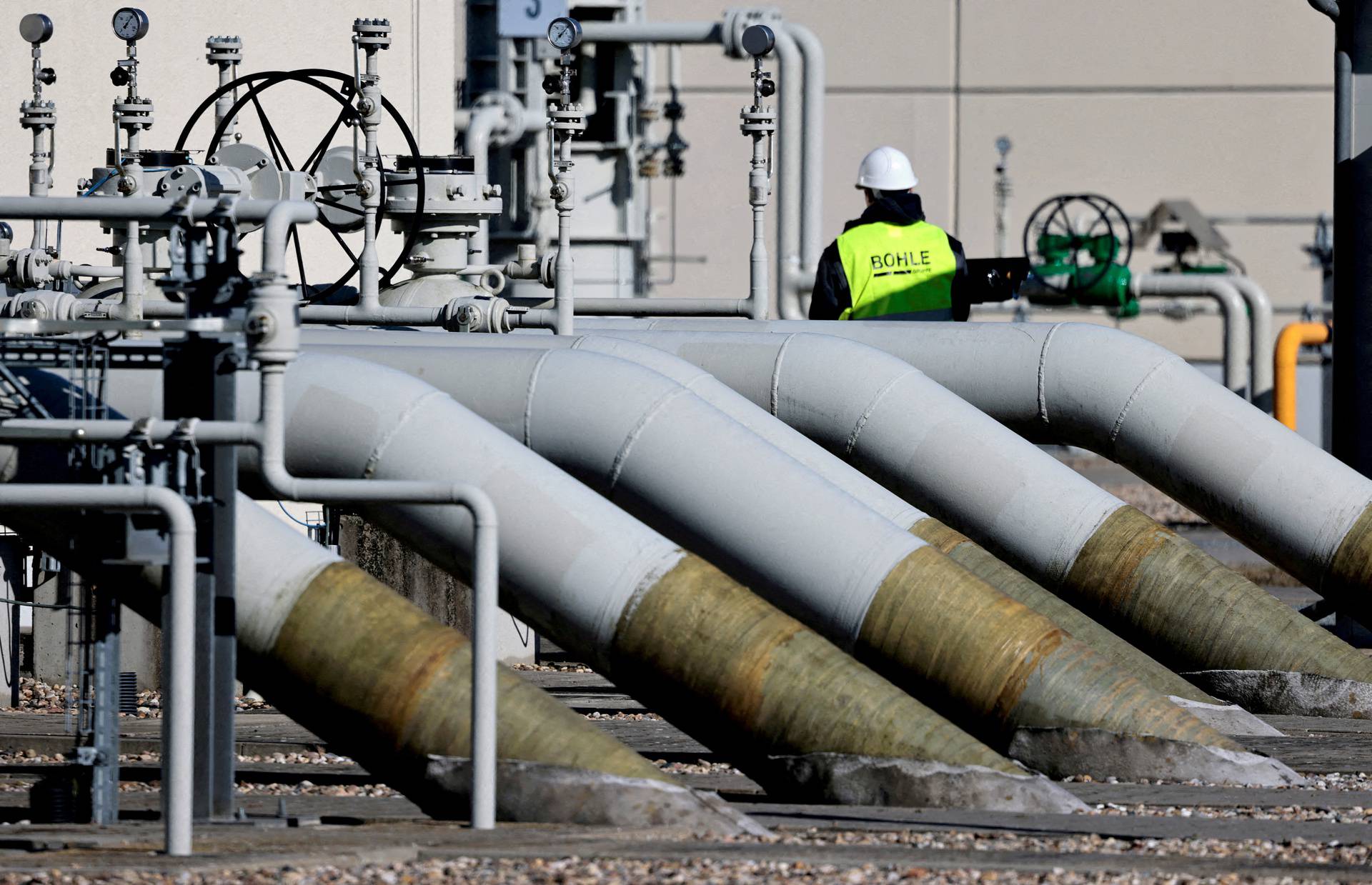 FILE PHOTO: Pipes at the landfall facilities of the 'Nord Stream 1' gas pipline in Lubmin