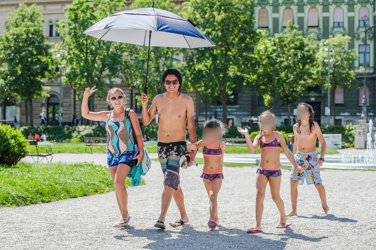Ljeto u Zagrebu:  Ne treba im more, okupali se na Tomislavcu