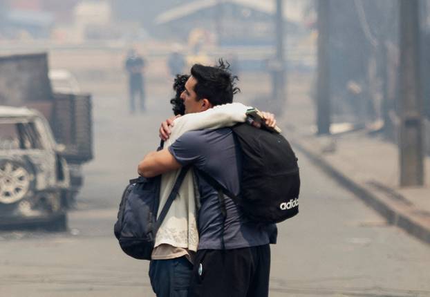 Wildfire burns in Chile