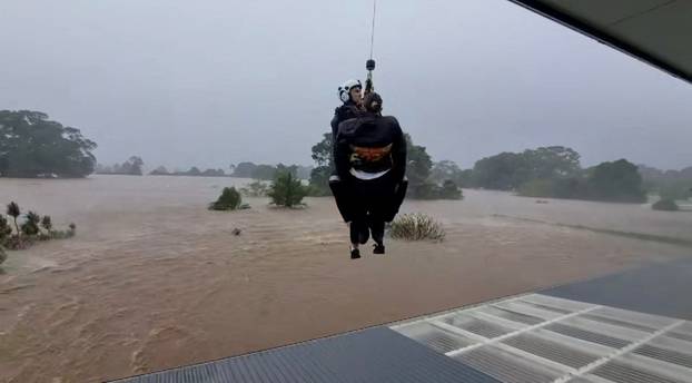Flood rescue in Taree, NSW, Australia