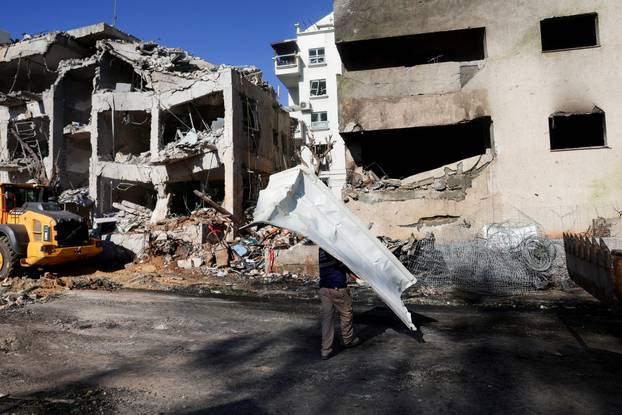 Aftemath of Iranian missile strike, after Israel and the U.S. launched strikes on Iran