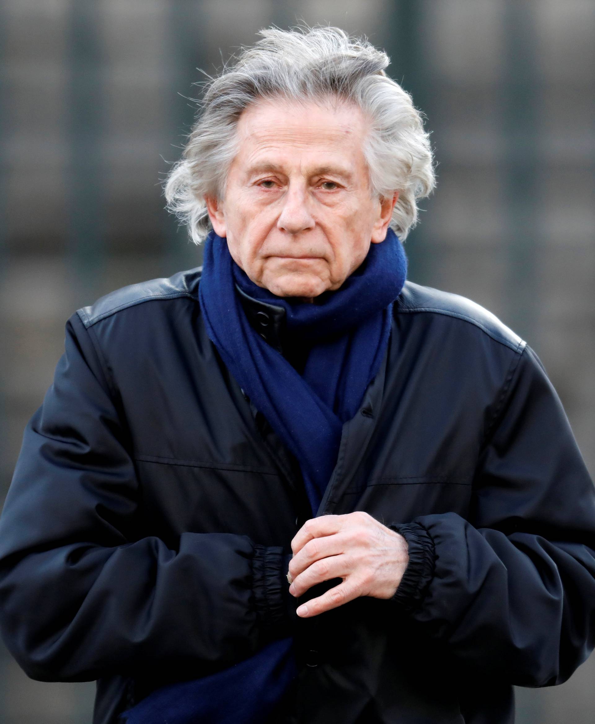 Film director Roman Polanski arrives at the Madeleine Church to attend a ceremony during a 'popular tribute' to late French singer and actor Johnny Hallyday in Paris