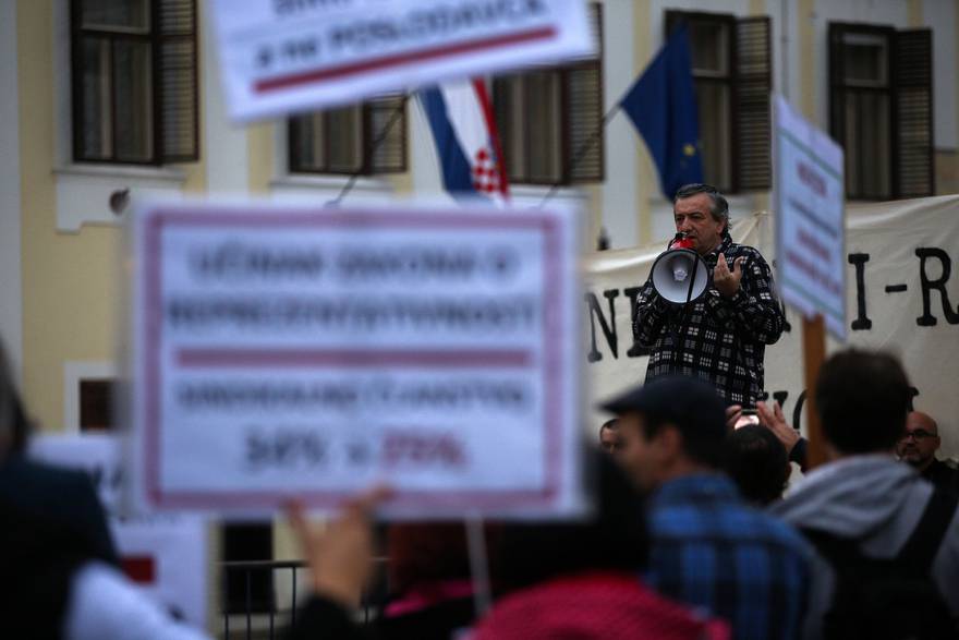 Zagreb: Održan prosvjed na Markovom trgu inicijative "Za radnički Zakon o radu"