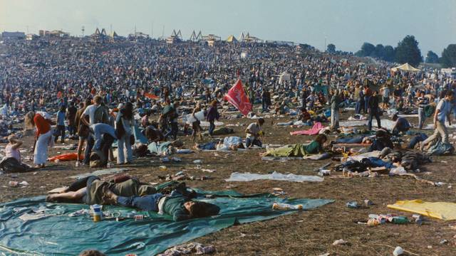 Attendees at the Woodstock Music Festival in August 1969, Bethel, New York, U.S. in this handout image.