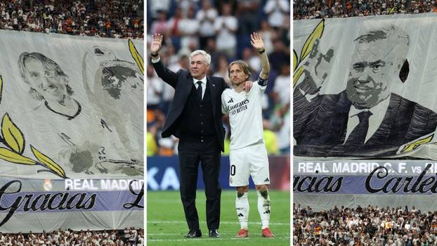 FOTO Real Madrid se oprostio od legendi. Bernabéu pozdravio Modrića, Ancelottija i Vasqueza