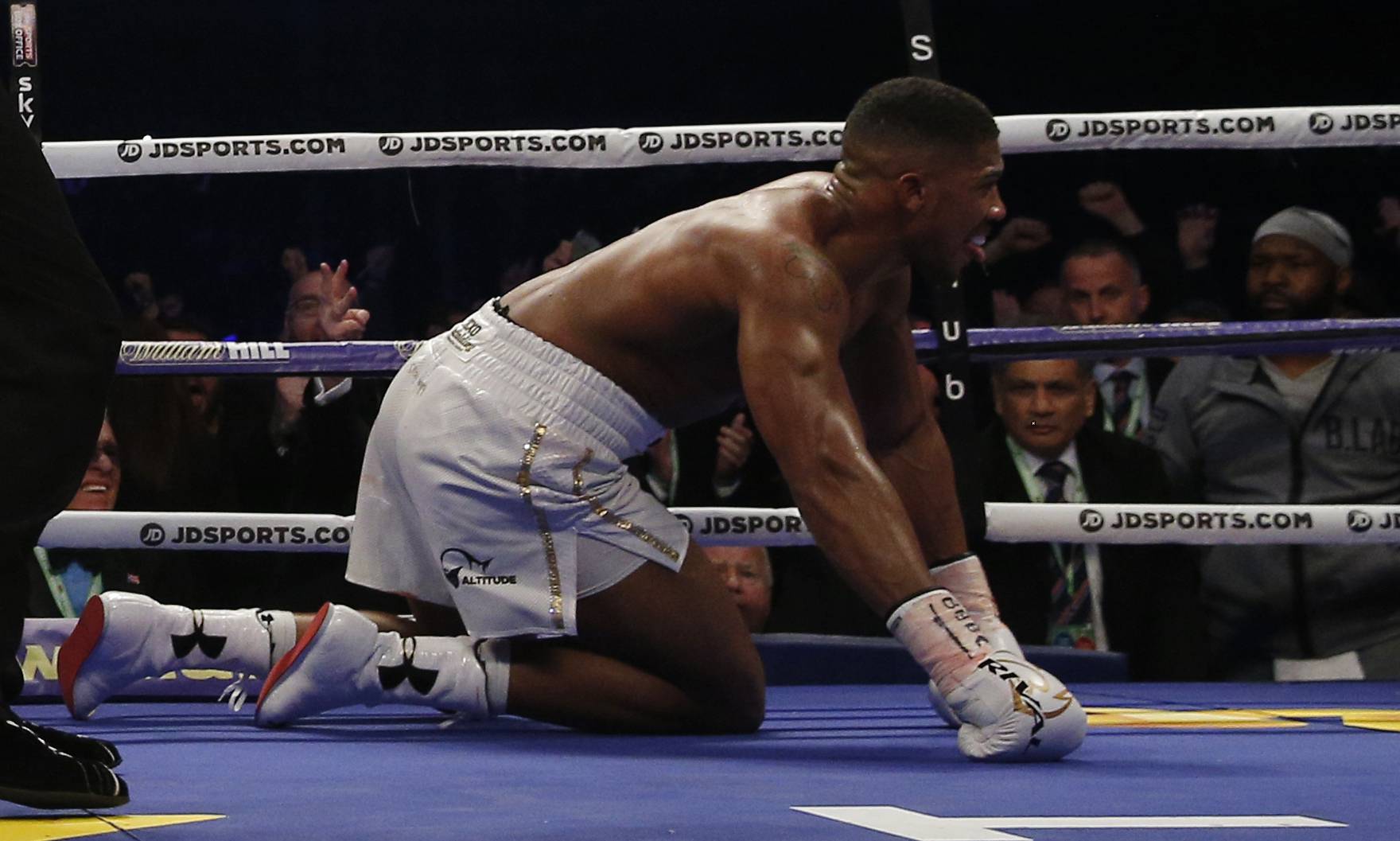 Wladimir Klitschko knocks down Anthony Joshua