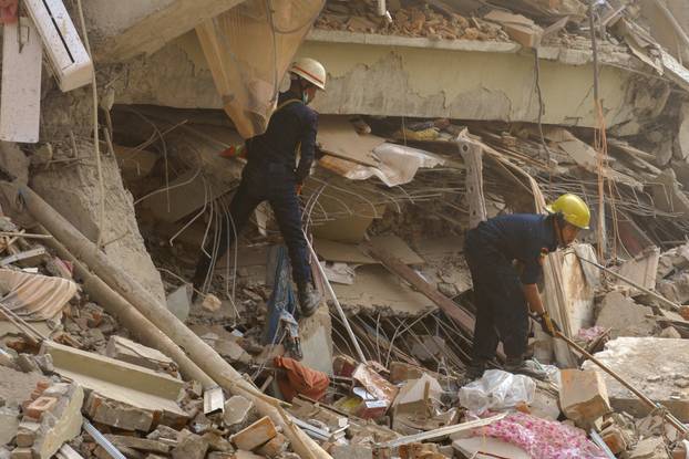 Aftermath of strong earthquake, in Mandalay