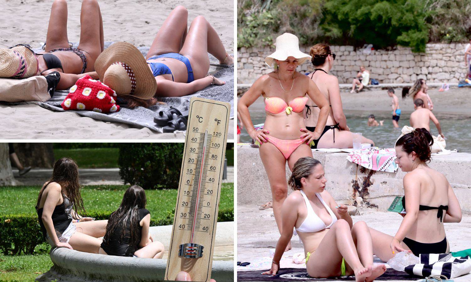 Splićani su na plaži, Zagrepčani u fontanama, u Kninu je 39.9°C! Evo kad završava toplinski kaos