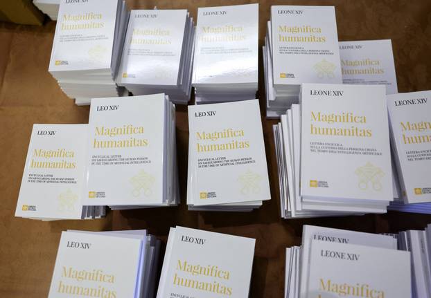 Pope Leo presents his first, AI-focused encyclical "Magnifica humanitas" at the Vatican