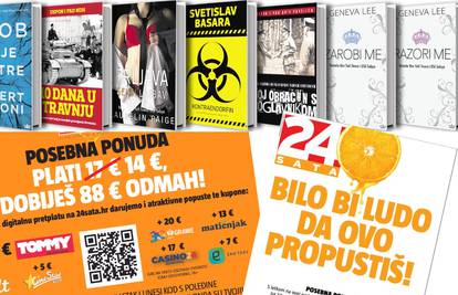 Knjiga i 24 Oranž popust na dar: Uz letak u novinama 24sata uzmi 88 € kupona za samo 14 €!