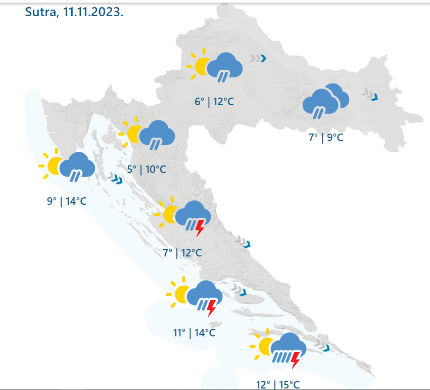 Studeni napokon pokazao zube. Očekuje nas nestabilno vrijeme, puno kiše i jaka grmljavina