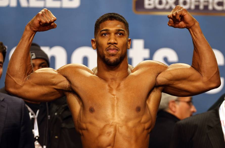 Anthony Joshua and Dillian Whyte weigh-in.
