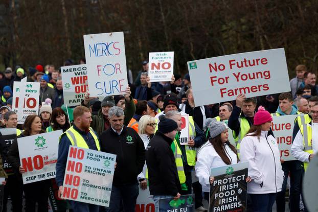 Irish farmers protest against Mercosur trade deal, in Athlone