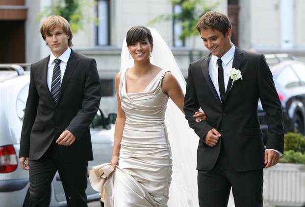 ARHIVA - 2008. Zagreb: Vjen?anje Nike Kranj?ara i Simone Fistri? u Crkvi sv. Ivana Krstitelja