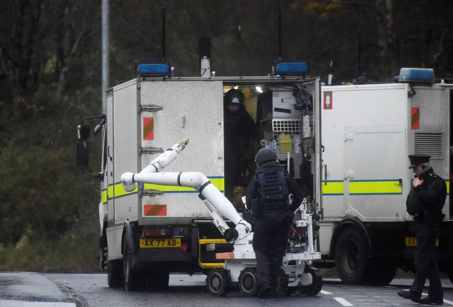 The scene of a security alert in Southway, Londonderry