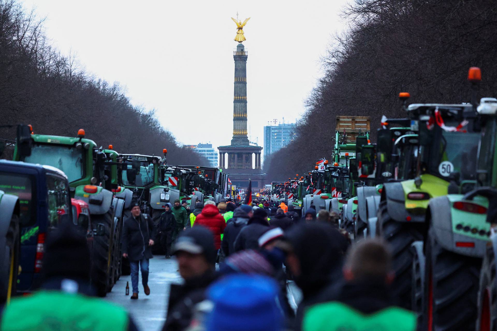 German farmers protest against the cut of vehicle tax subsidies in Berlin