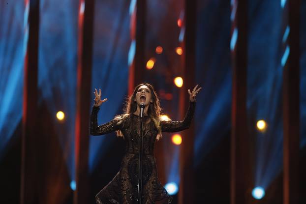 Croatia&acirc;??s Franka performs &acirc;??Crazy&acirc;?? during the Semi-Final 1 for Eurovision Song Contest 2018 in Lisbon