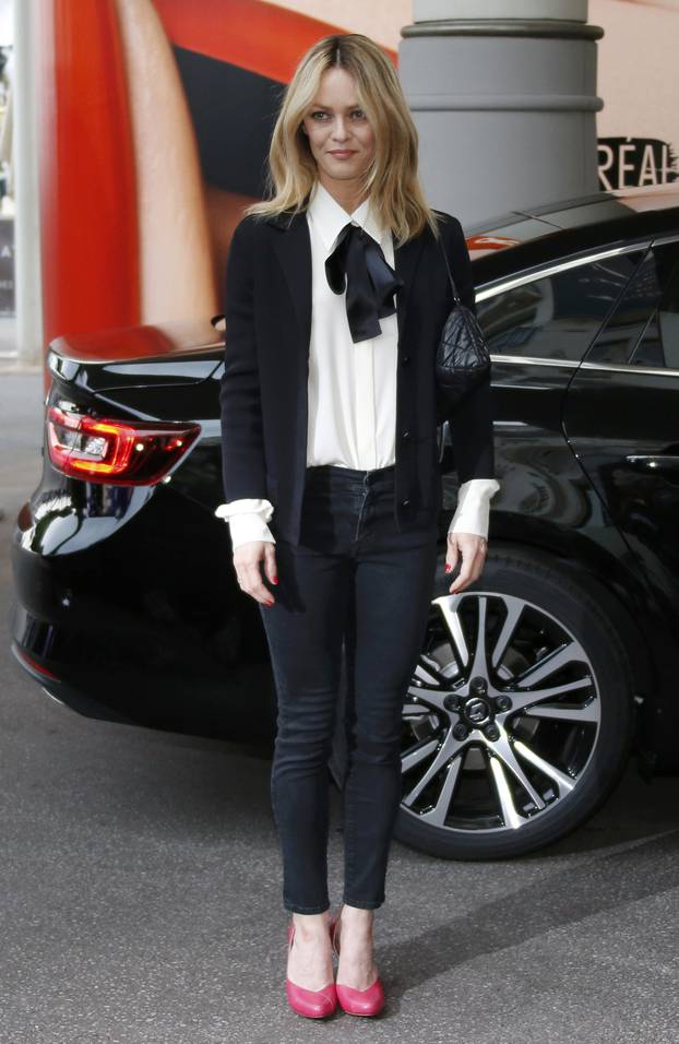 Jury member, actress and singer Vanessa Paradis arrives at the Grand Hyatt Cannes Hotel Martinez on the eve of the opening of the 69th Cannes Film Festival in Cannes