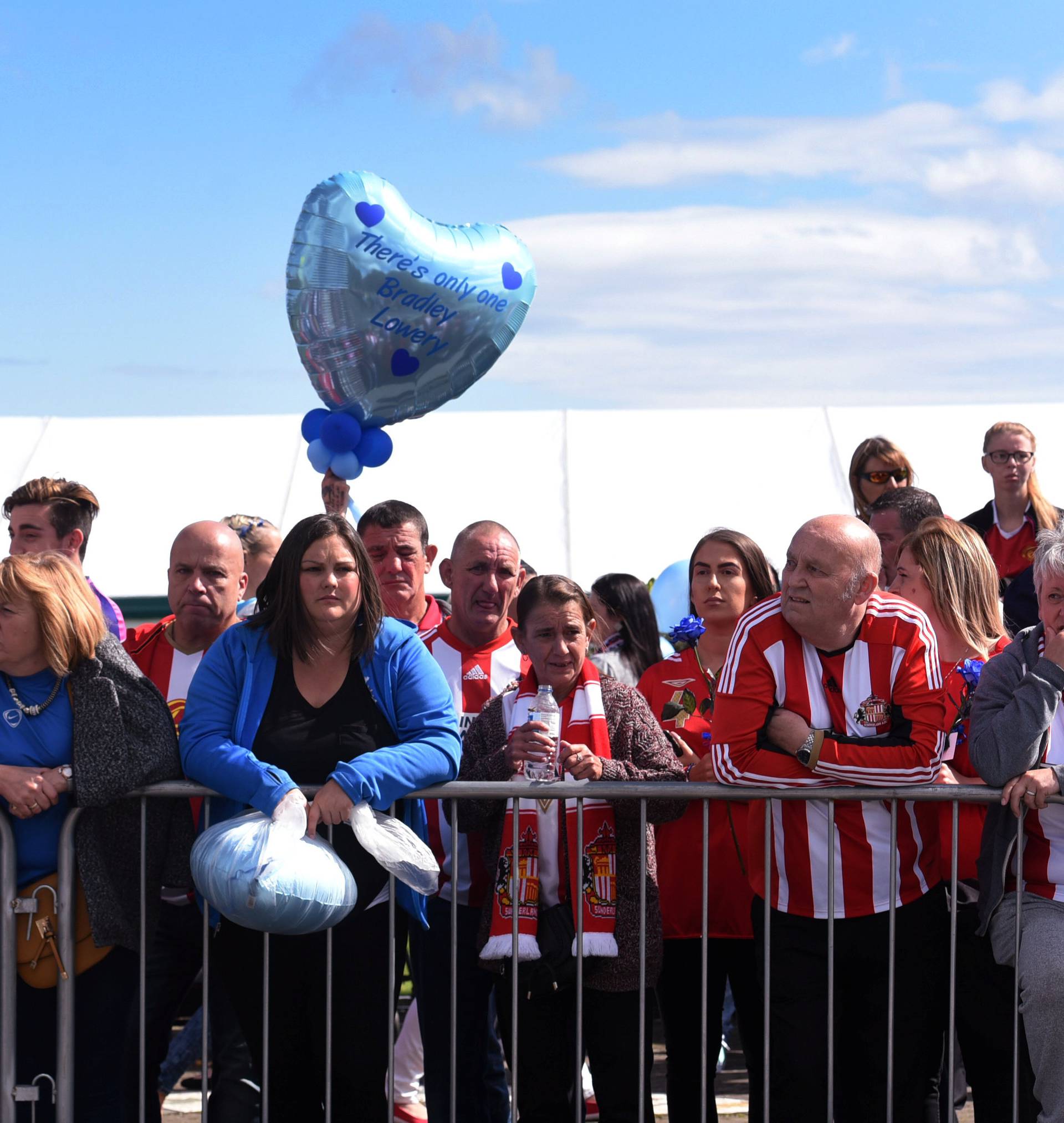 Football fans and wellwishers gather ahead of the funeral of Bradley Lowery