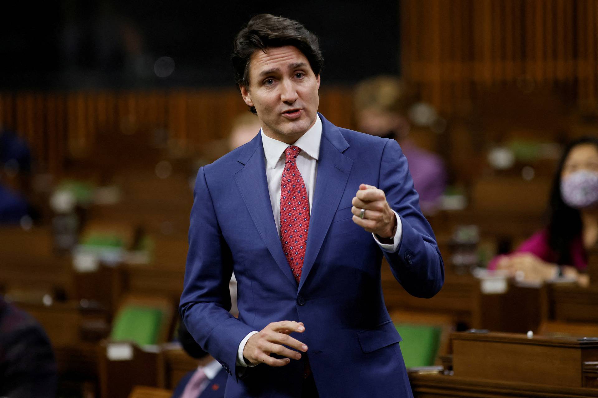 FILE PHOTO: Canada's Prime Minister Justin Trudeau speaks during Question Period in the House of Commons on Parliament Hill in Ottawa