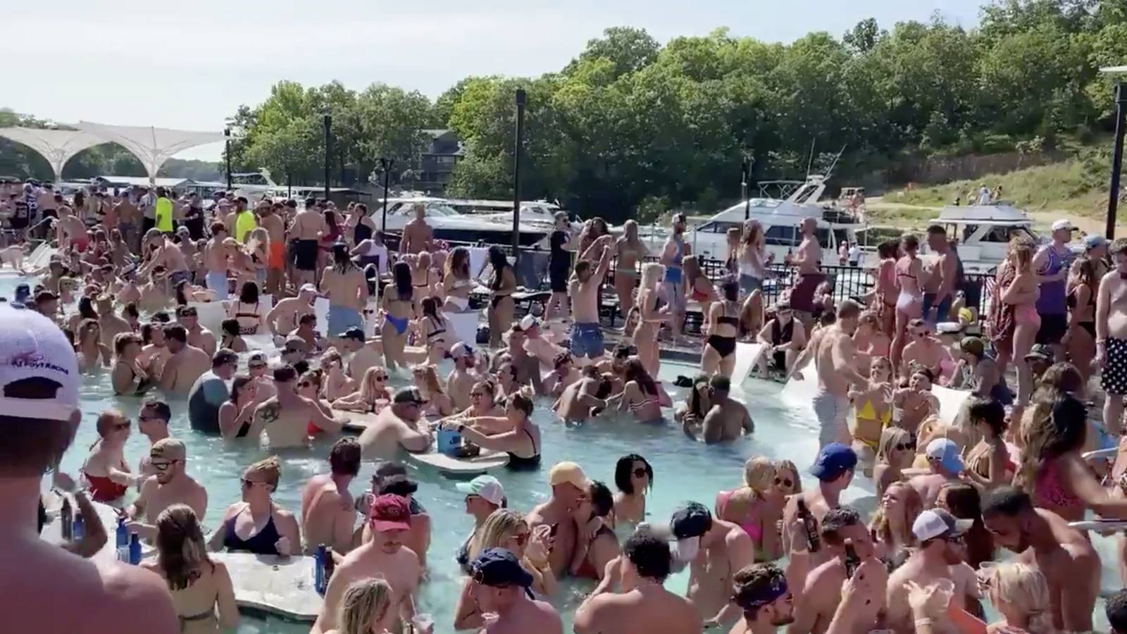 Revelers celebrate Memorial Day weekend at Osage Beach of the Lake of the Ozarks, Missouri