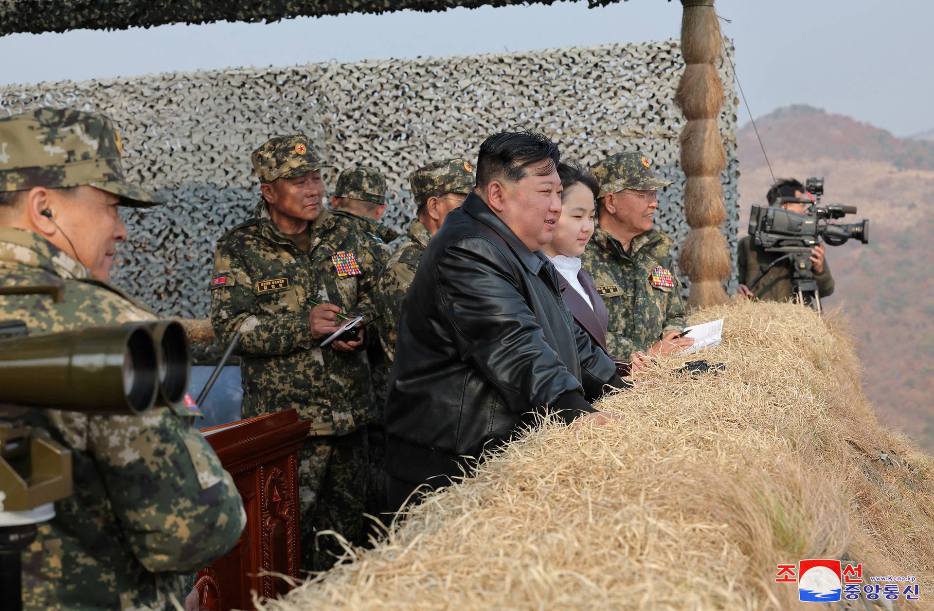 North Korean leader Kim Jong Un guides the training of the Korean People's Army's air and amphibious combat units