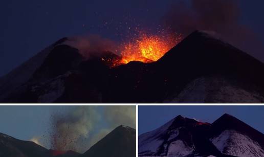 VIDEO Etna je eruptirala u zoru: Pogledajte prizore  s juga Italije, lava 'skače' iz kratera vulkana