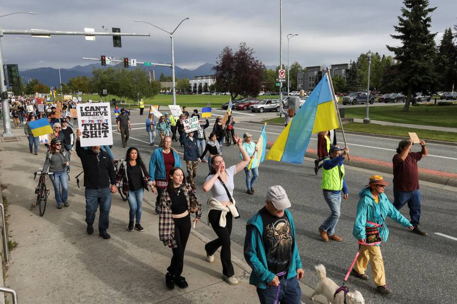 Protests in Anchorage, Alaska after Trump-Putin meeting