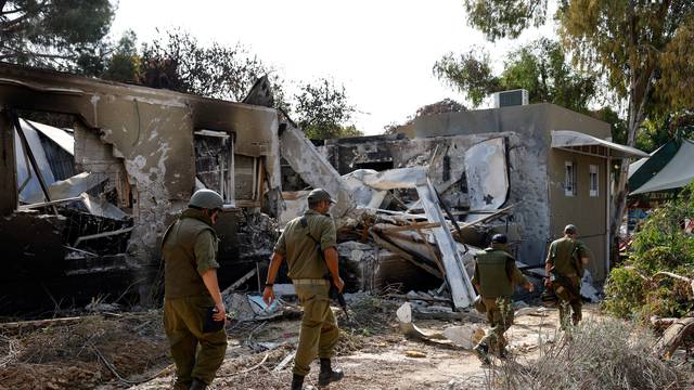 Aftermath of a deadly infiltration by Hamas gunmen in Kibbutz Beeri