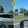 BIZARNE SCENE &Ccaron;ovjek skakao po autima u Novom Zagrebu, svladali ga interventni policajci
