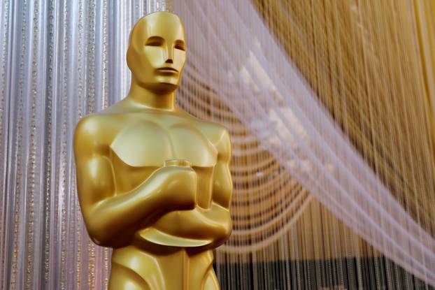 An Oscar statue stands along the red carpet arrivals area in preparation for the 92nd Academy Awards in Los Angeles