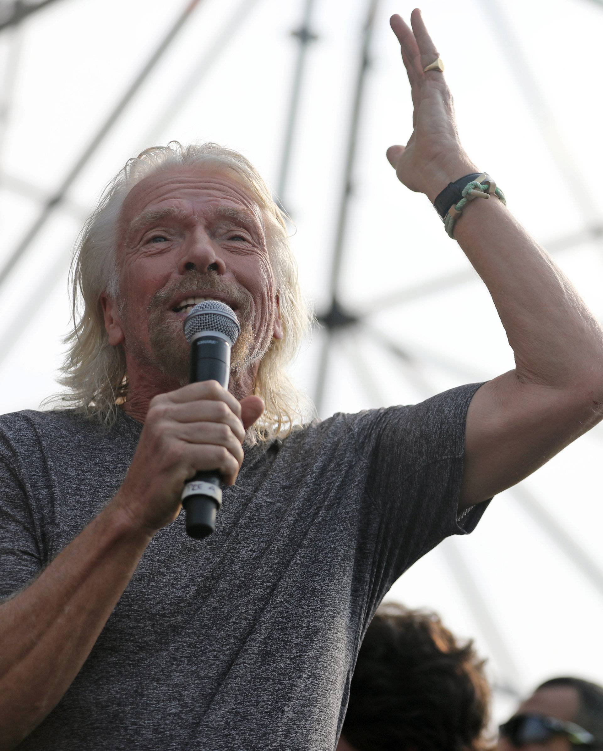 Sir Richard Branson attends the "Venezuela Aid Live" concert near the Tienditas cross-border bridge between Colombia and Venezuela, in Cucuta