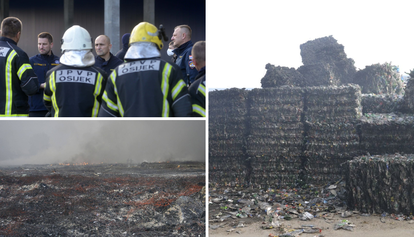 FOTO Požar u Osijeku spalio je tone plastike, vatrogasci su se cijelu noć borili s vatrom