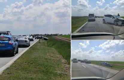 VIDEO: Sudar između Osijeka i Vukovara, auto sletio s ceste