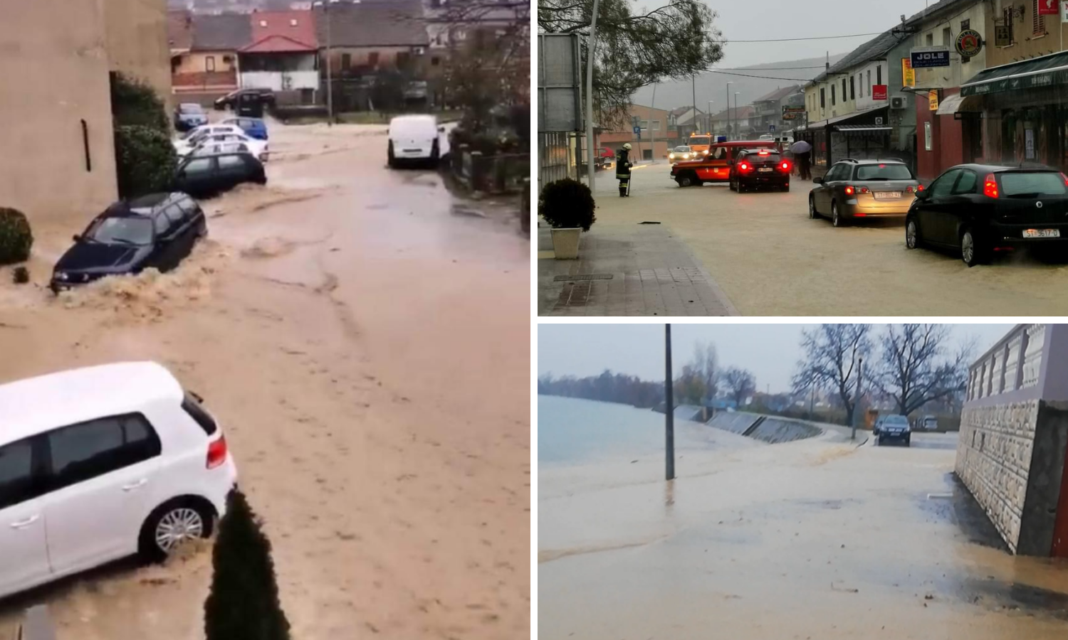 Kiša je padala cijeli dan, a onda je centar odjednom poplavio. 'Trgovine su sve pod vodom'