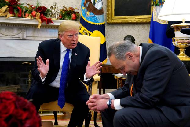 U.S. President Trump meets with Schumer and Pelosi at the White House in Washington