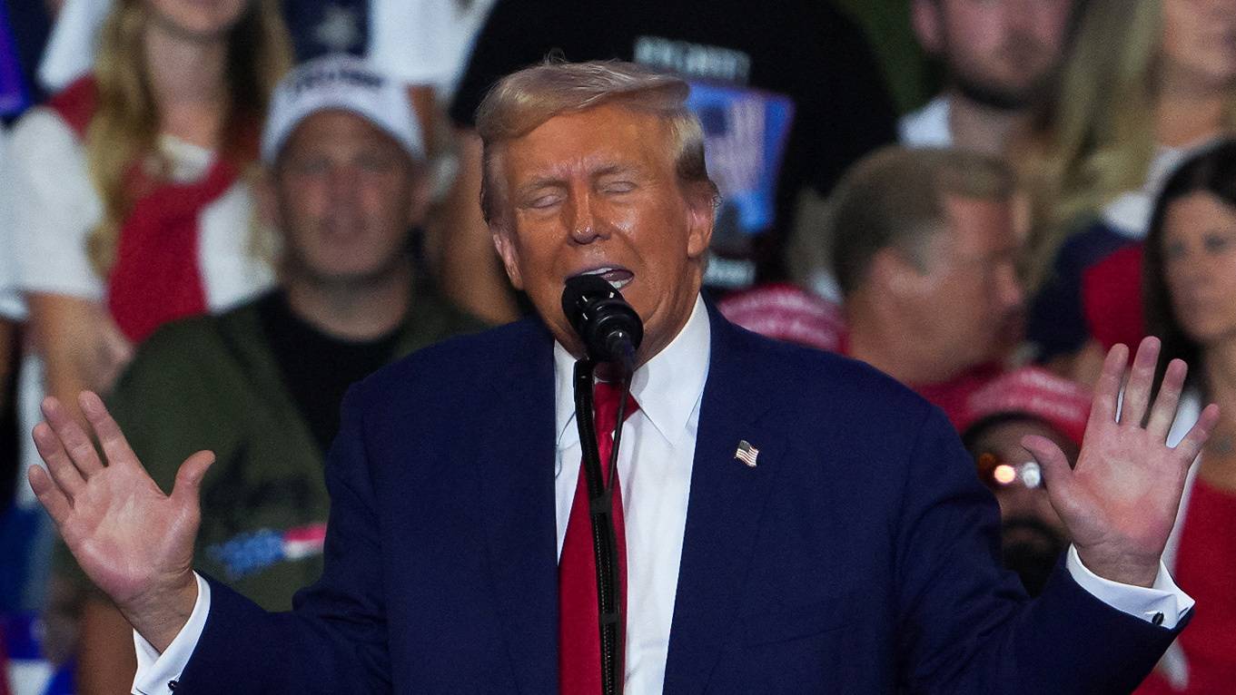 Republican presidential nominee and former U.S. President Donald Trump holds a campaign rally in Wilkes-Barre