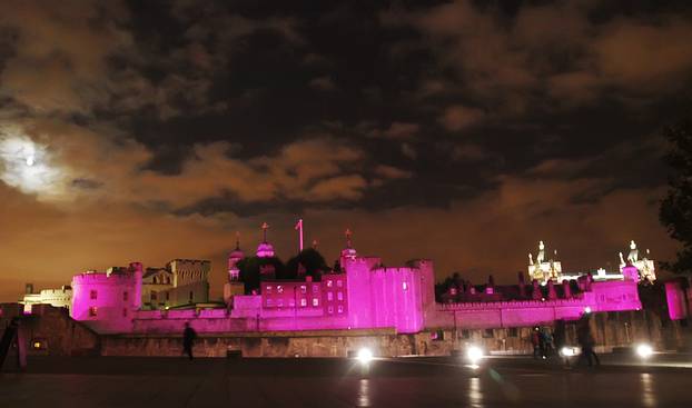 Landmarks turn pink for charity