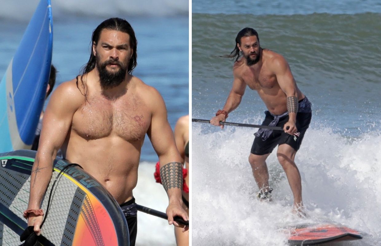 Gdje će Aquaman nego u more! Momoa surfao na valovima i sve okupljene počastio mišićima