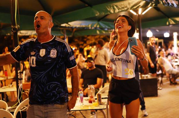 FIFA World Cup 2026 - Semi Final - England v Argentina - Fans gather on the beach of Barcelona
