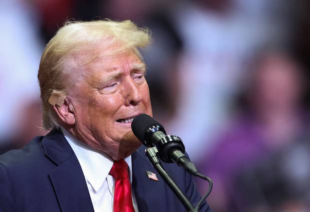 Republican presidential nominee Trump holds a campaign rally with his running mate Vance for the first time, in Grand Rapids