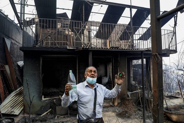 Wildfire burns in Chile