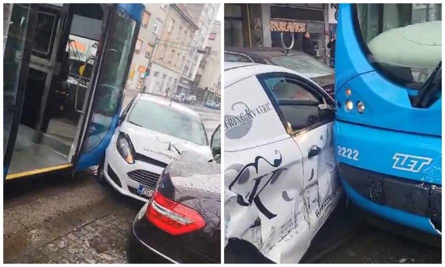 VIDEO Krš i lom kod Maksimira: Sudarili se tramvaj i automobil, jedan čovjek je ozlijeđen