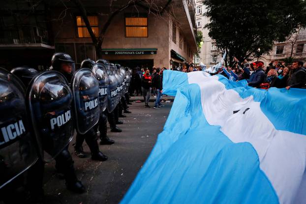 Supporters gather outside Argentina's Vice President Cristina Fernandez de Kirchner's house, in Buenos Aires