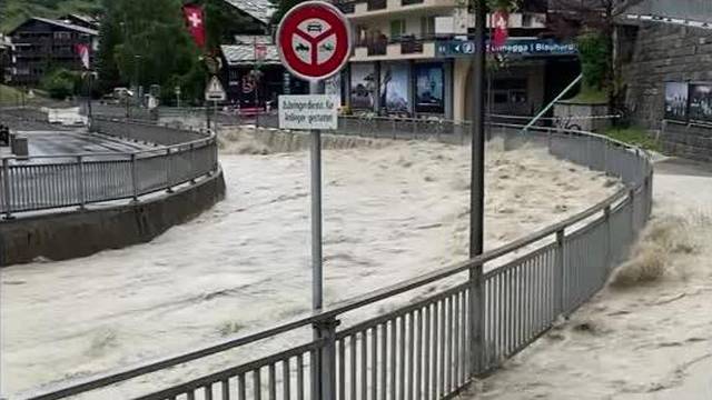 River overflows as heavy rain sparks flooding in Switzerland