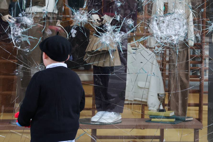 Aftermath of clashes during a national day of protests against the cost of living and rising fuel prices, in Paris