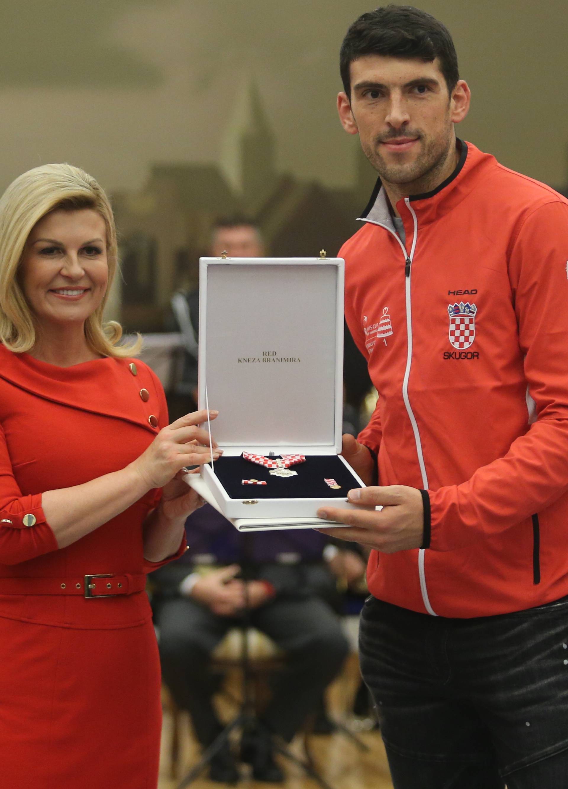 Zagreb: Predsjednica Grabar-KitaroviÄ odlikovala osvajaÄe Davis cupa