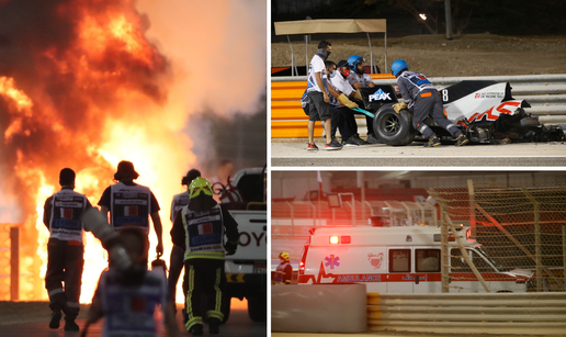 Stravična nesreća u Bahreinu: Grosjean se zabio u zid, bolid se u udarcu prepolovio i izgorio