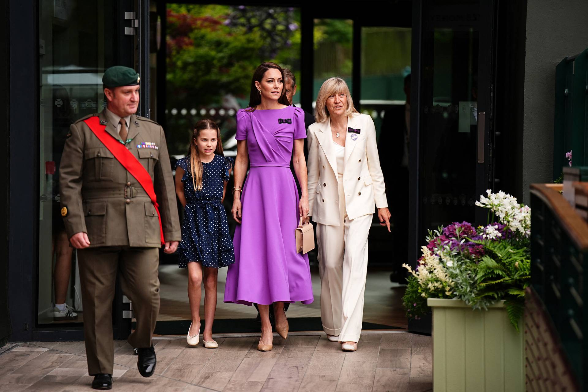 Britain's Catherine, Princess of Wales and Princess Charlotte at the 2024 Wimbledon Championships in London